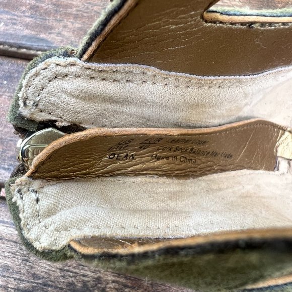 Sam Edelman Dean Caged Gladiator Sandal Green Suede with back Zipper. Size 10 - Picture 12 of 12